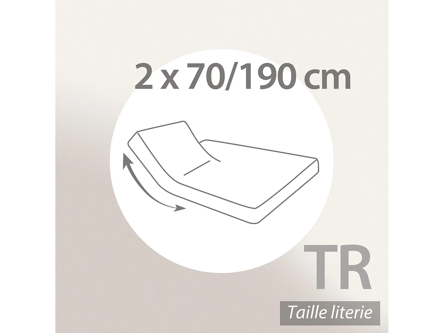 Drap housse relaxation uni 2x70x190 cm coton ALTO Garance TR Tête relevable uniquement