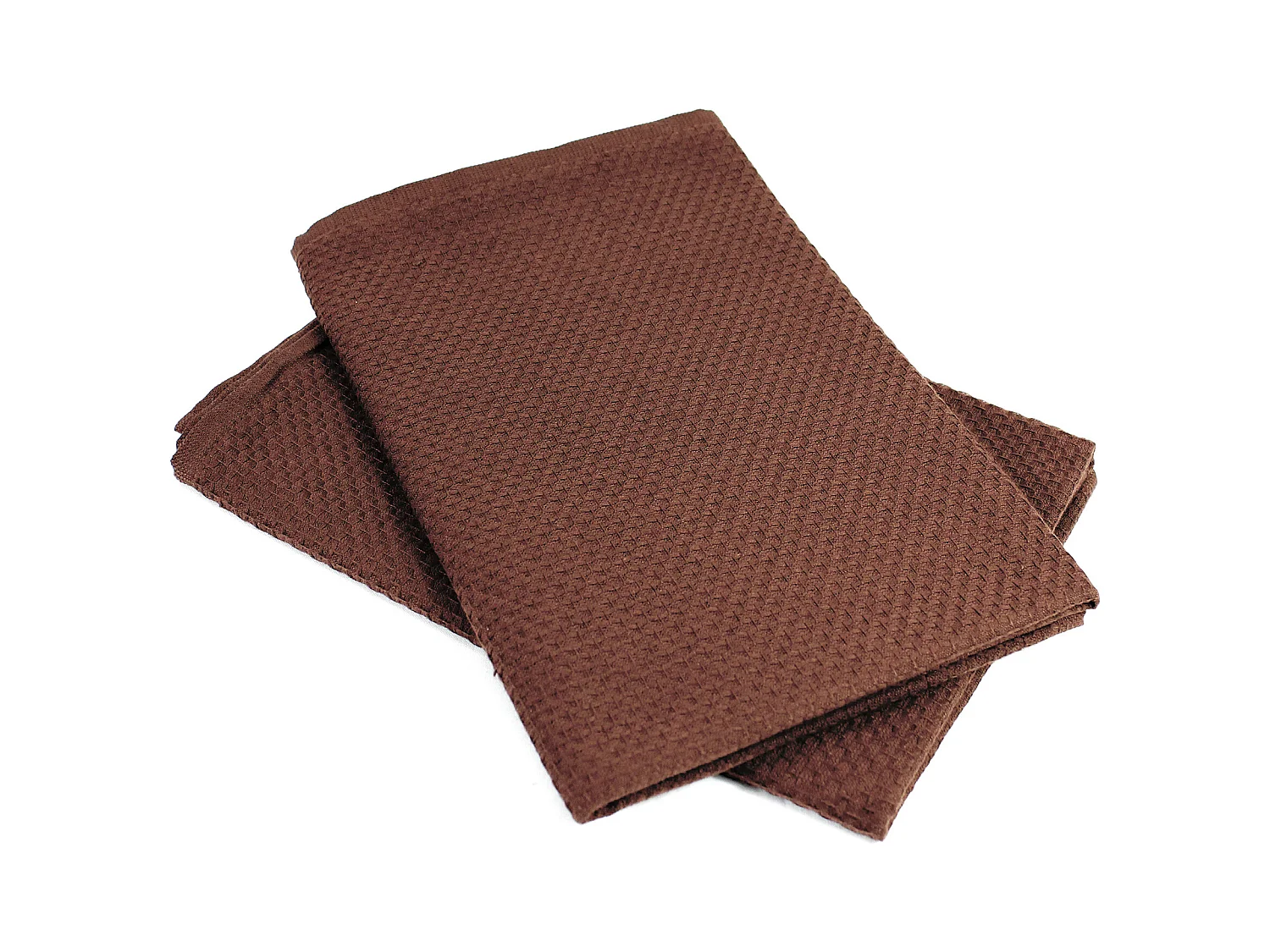 Lot de 2 torchons de cuisine 50x50 cm nid d'abeille PURE KITCHEN WAFFLE Marron