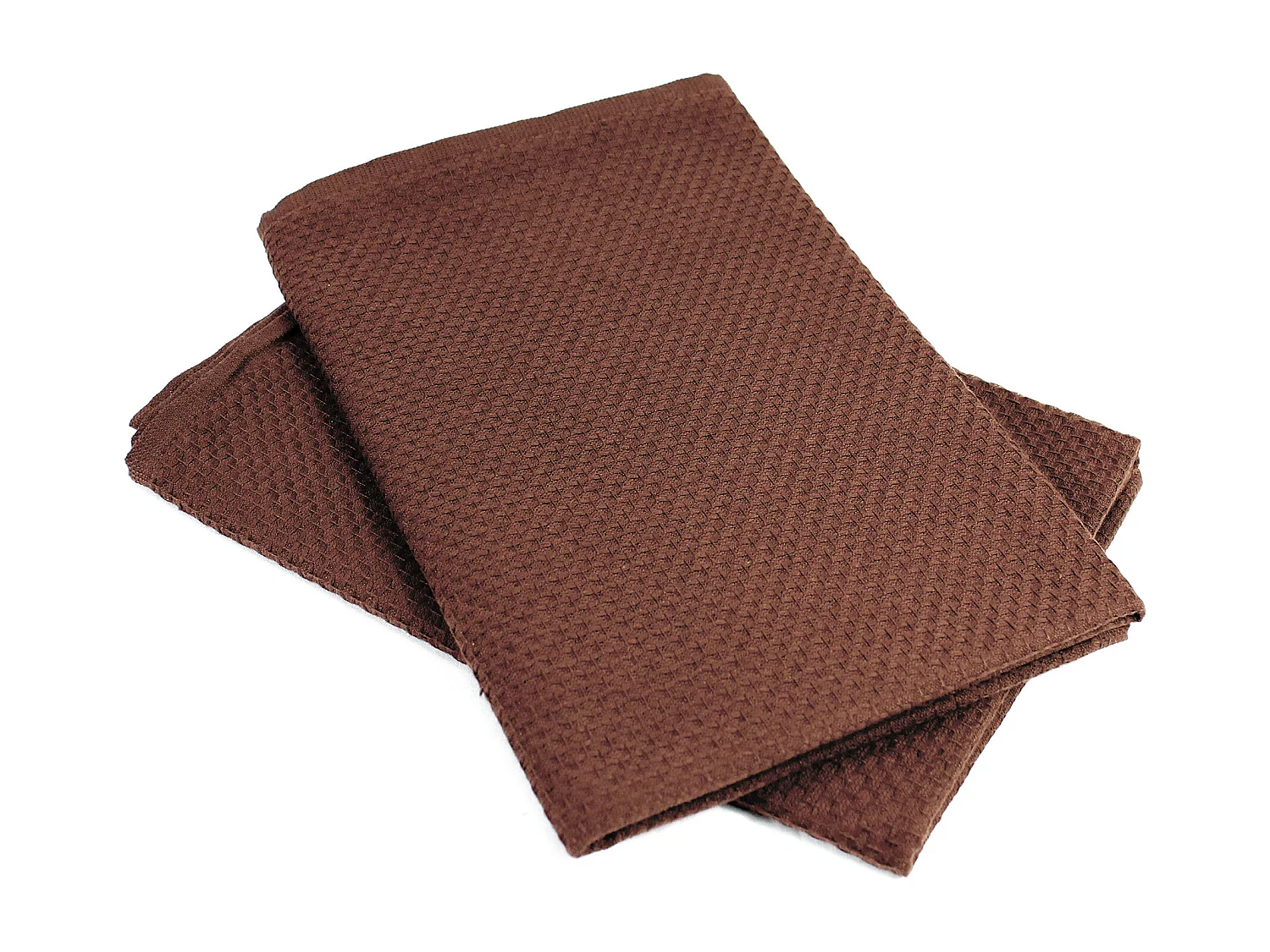 Lot de 2 torchons de cuisine 50x50 cm nid d'abeille PURE KITCHEN WAFFLE Marron