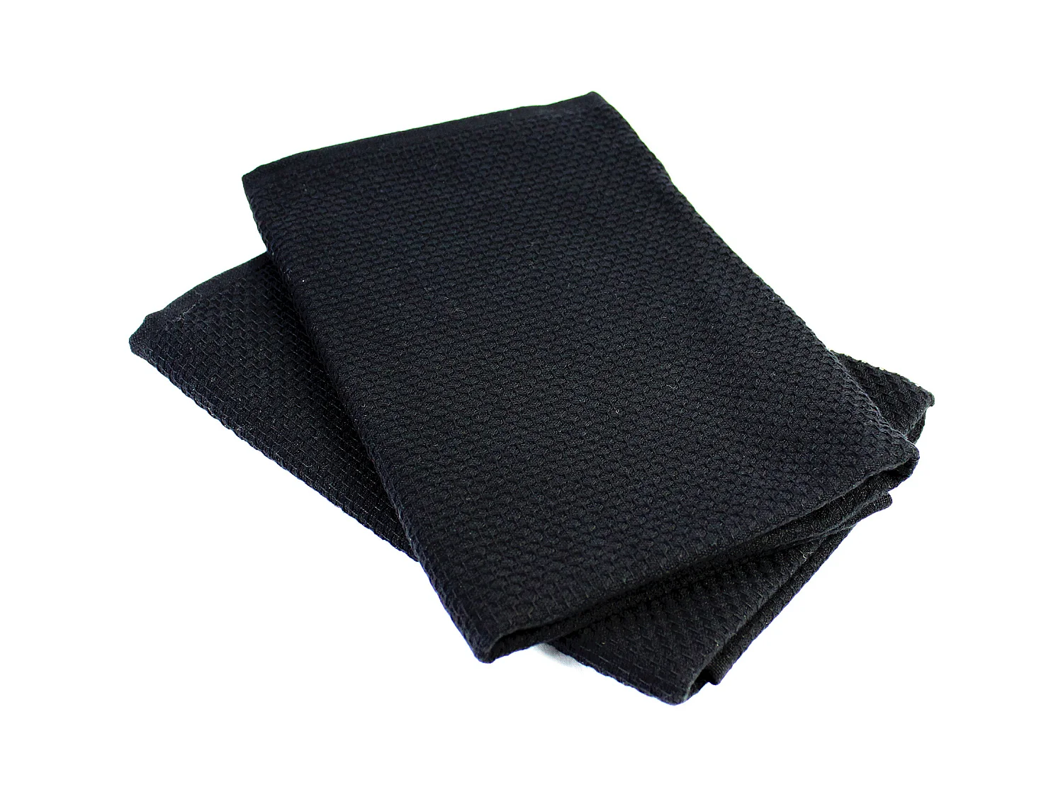 Lot de 2 torchons de cuisine 50x50 cm nid d'abeille PURE KITCHEN WAFFLE Noir