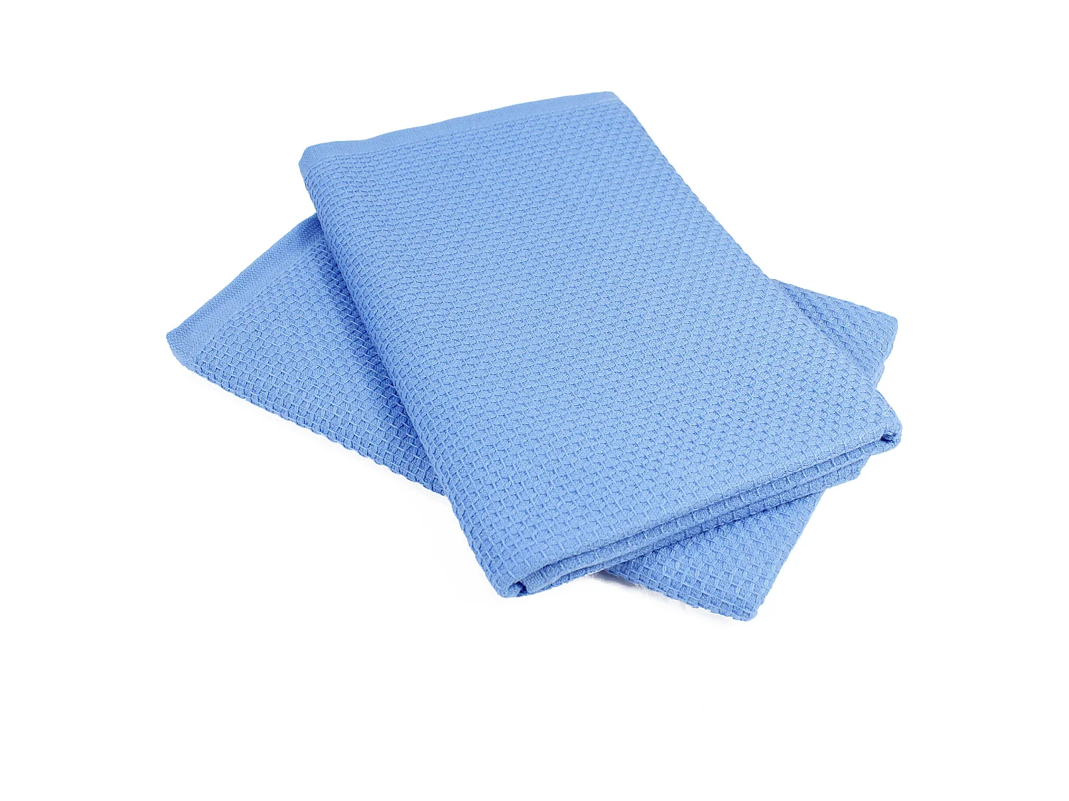 Lot de 2 torchons de cuisine 50x50 cm nid d'abeille PURE KITCHEN WAFFLE Bleu mer