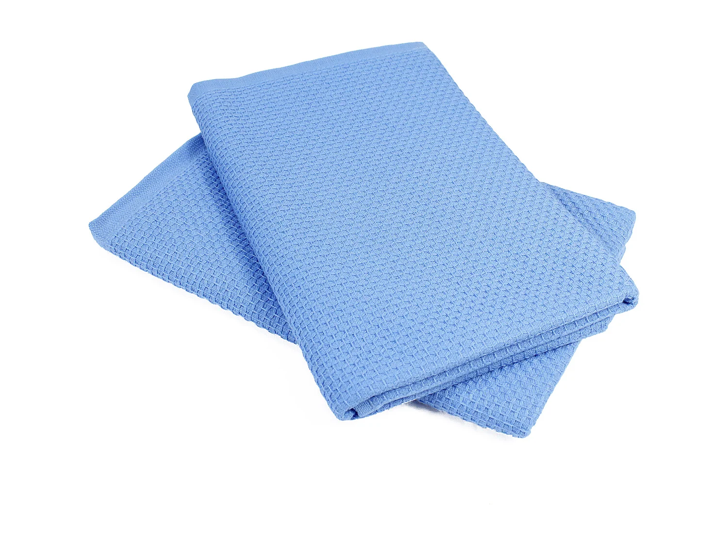 Lot de 2 torchons de cuisine 50x50 cm nid d'abeille PURE KITCHEN WAFFLE Bleu mer