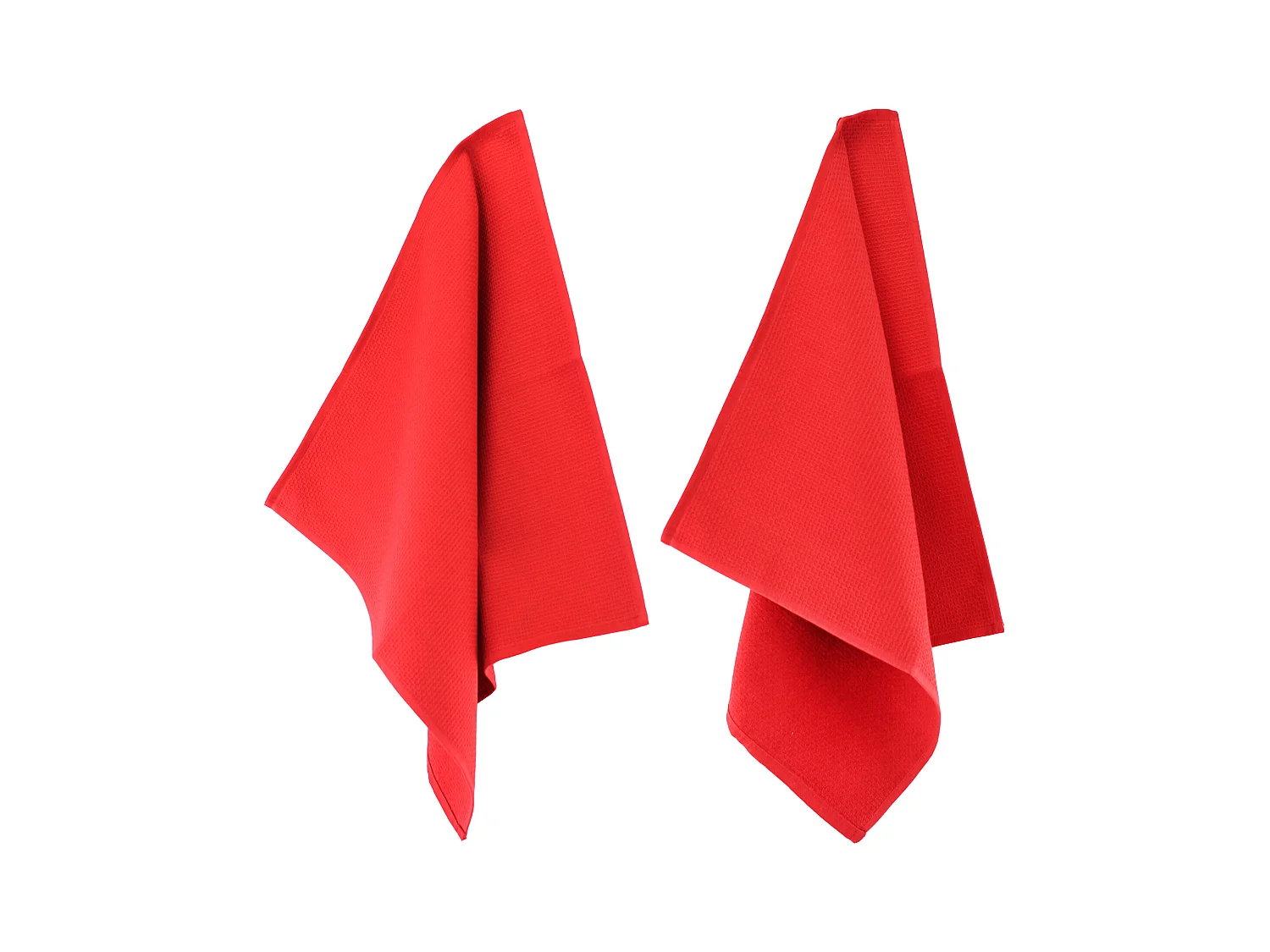 Lot de 2 torchons de cuisine 50x50 cm nid d'abeille PURE KITCHEN WAFFLE Rouge