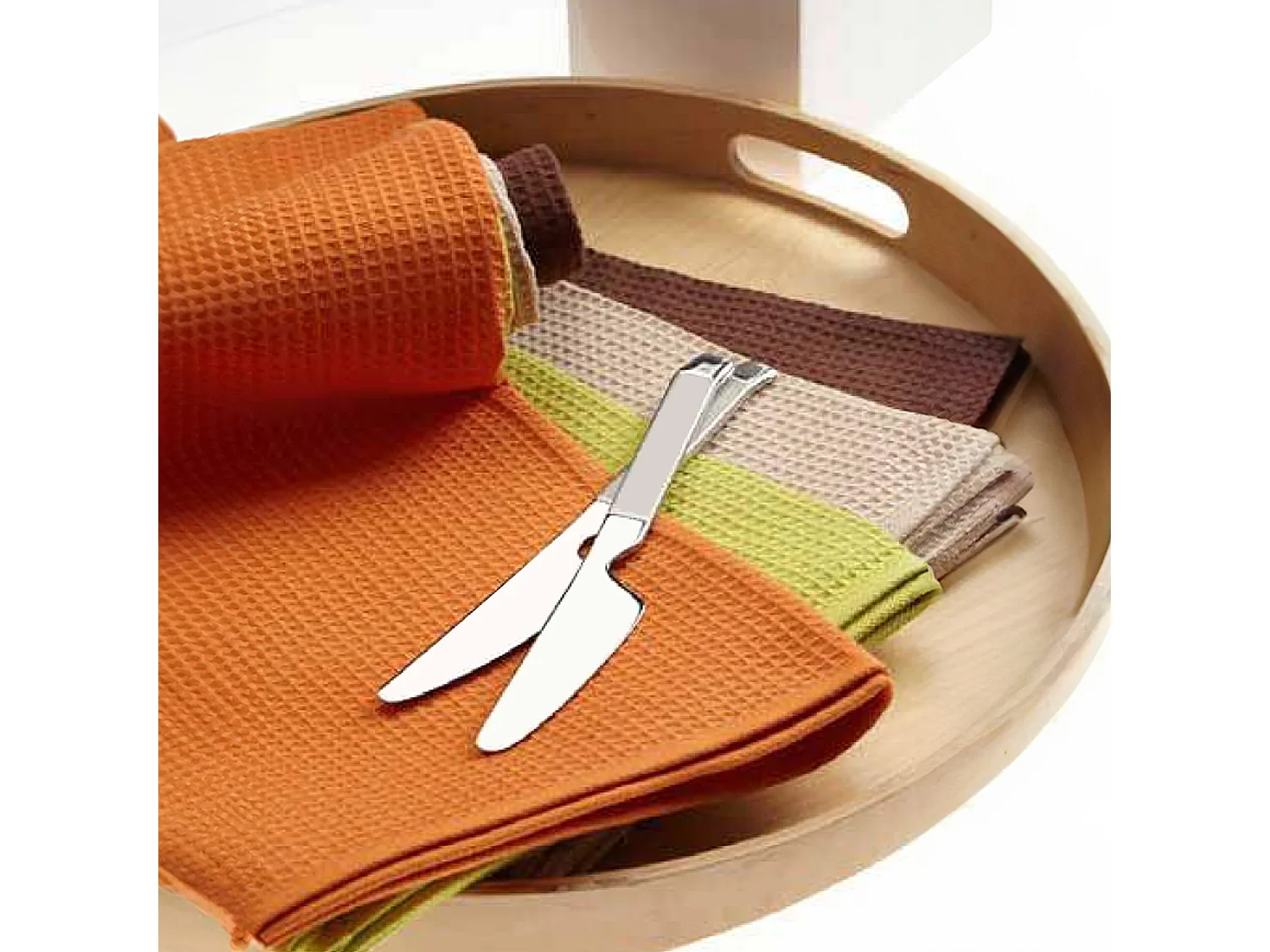 Lot de 2 torchons de cuisine 50x50 cm nid d'abeille PURE KITCHEN WAFFLE Rouge