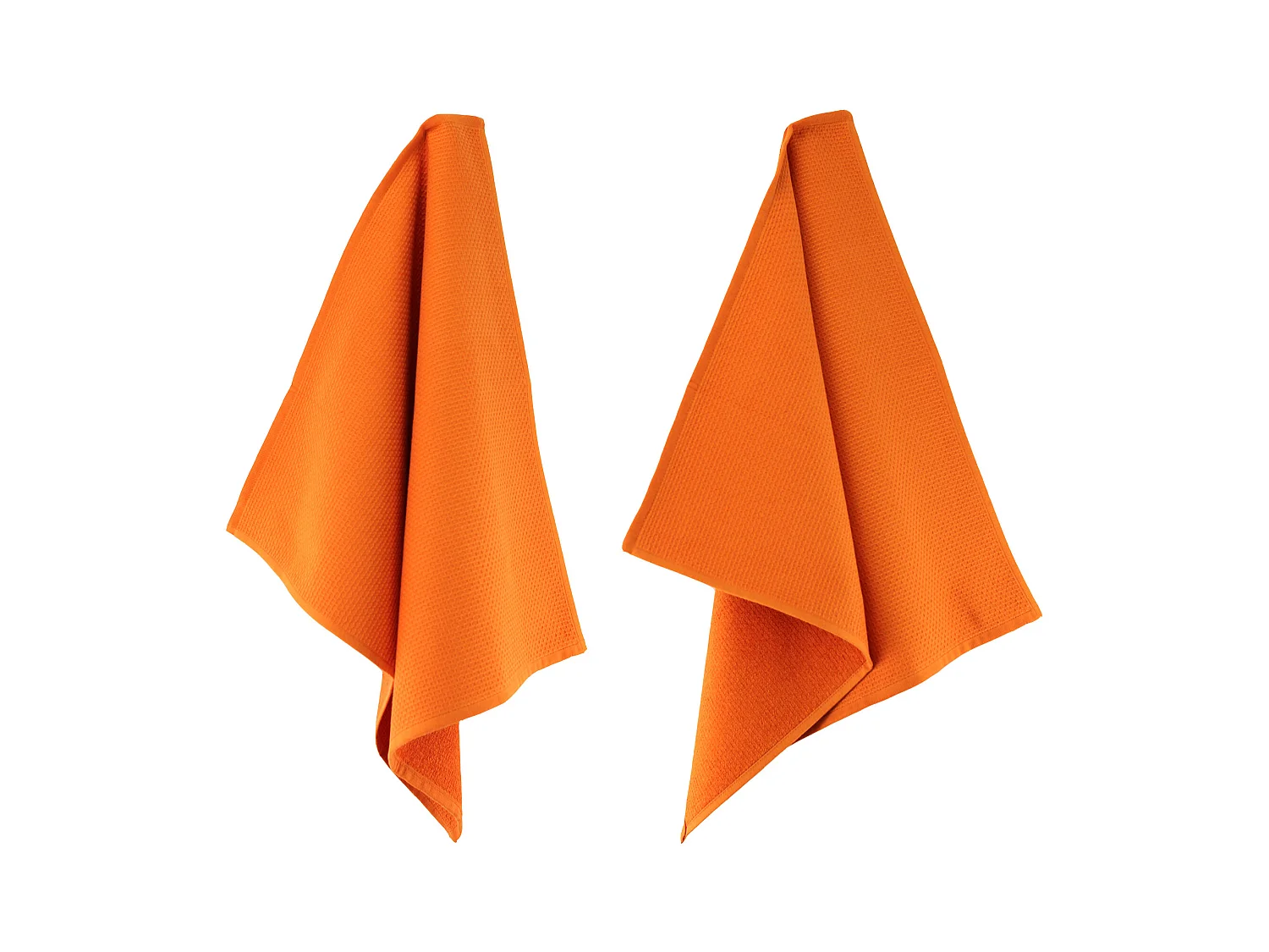 Lot de 2 torchons de cuisine 50x50 cm nid d'abeille PURE KITCHEN WAFFLE Orange