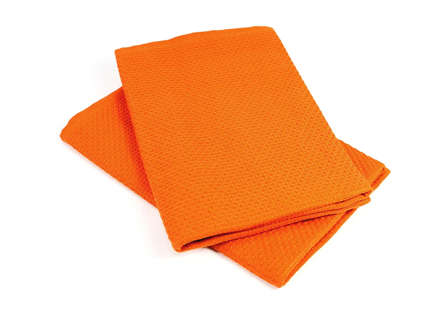 Lot de 2 torchons de cuisine 50x50 cm nid d'abeille PURE KITCHEN WAFFLE Orange