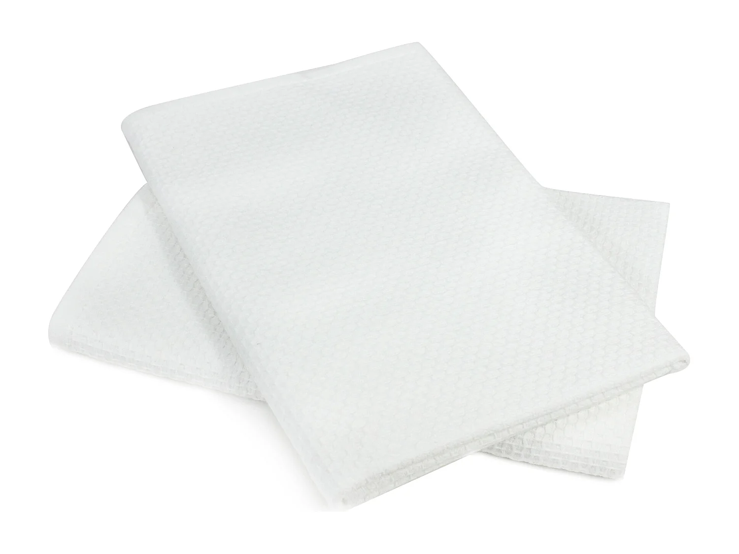 Lot de 2 torchons de cuisine 50x50 cm nid d'abeille PURE KITCHEN WAFFLE Blanc