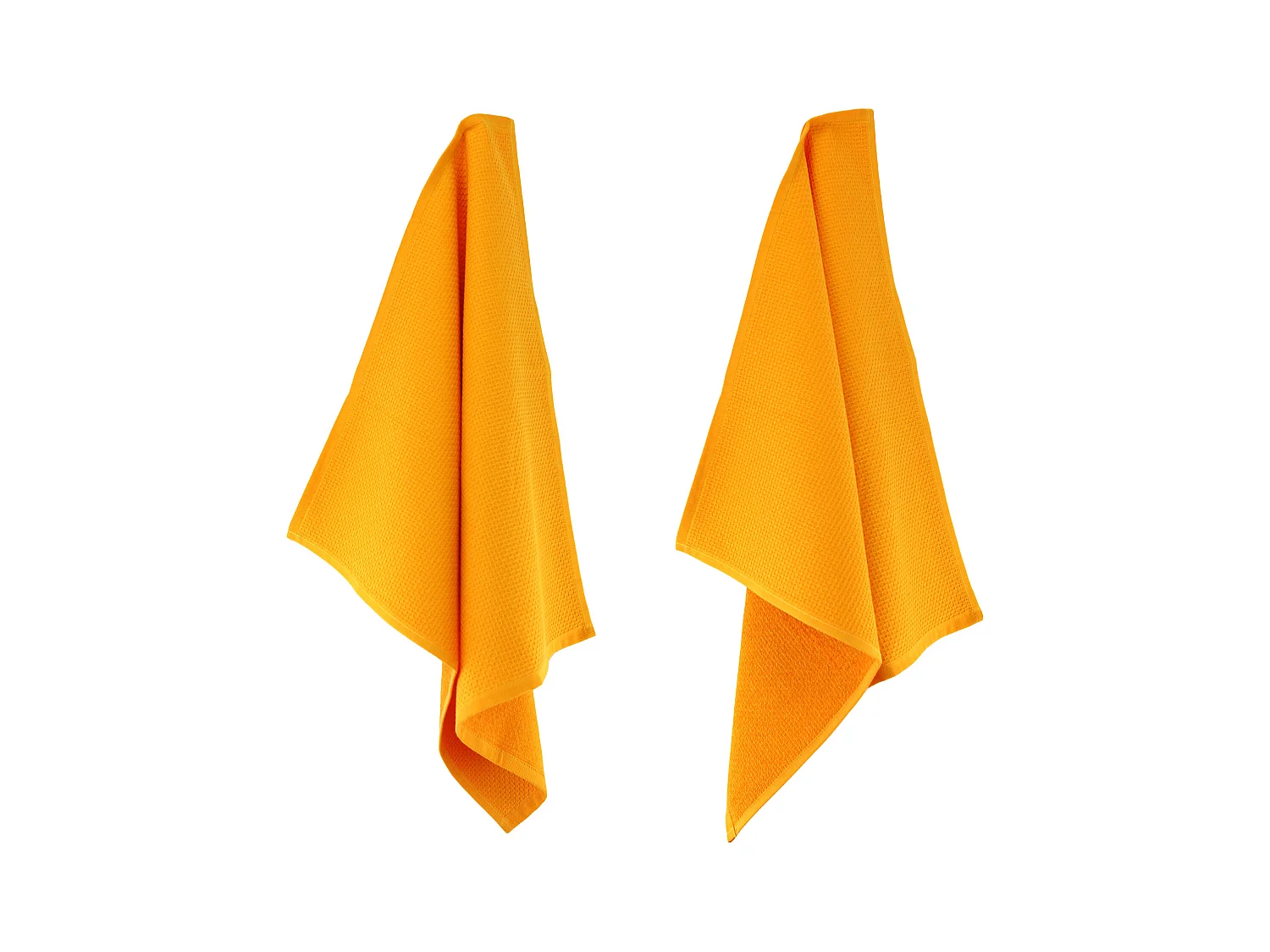 Lot de 2 torchons de cuisine 50x50 cm nid d'abeille PURE KITCHEN WAFFLE Or