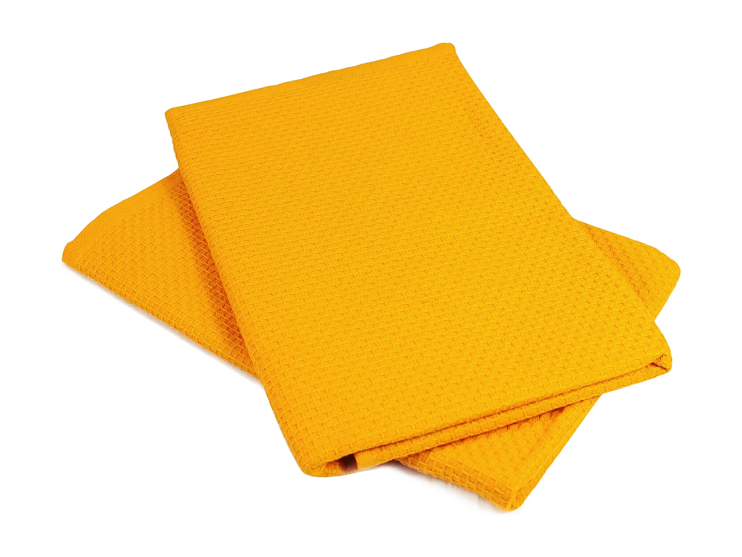 Lot de 2 torchons de cuisine 50x50 cm nid d'abeille PURE KITCHEN WAFFLE Or