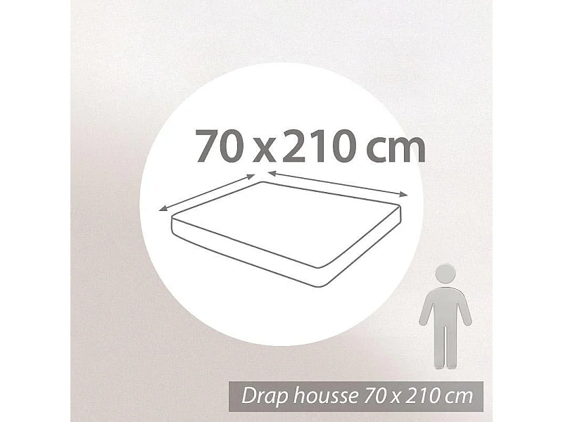 Protège matelas imperméable 70x210 cm bonnet 40cm ARNON molleton coton contrecollé polyuréthane