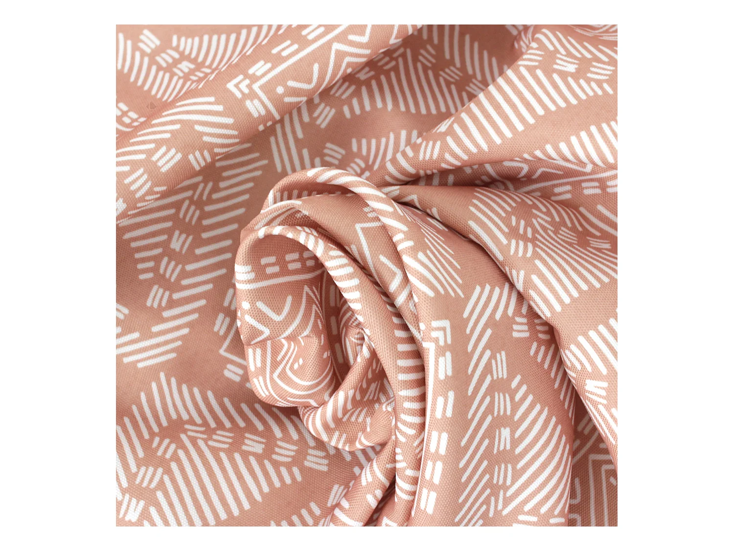 Nappe carrée 170x170 cm imprimée 100% polyester BOHO géométrique marron sienne