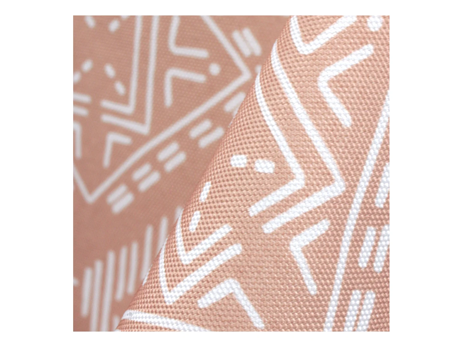 Nappe carrée 170x170 cm imprimée 100% polyester BOHO géométrique marron sienne