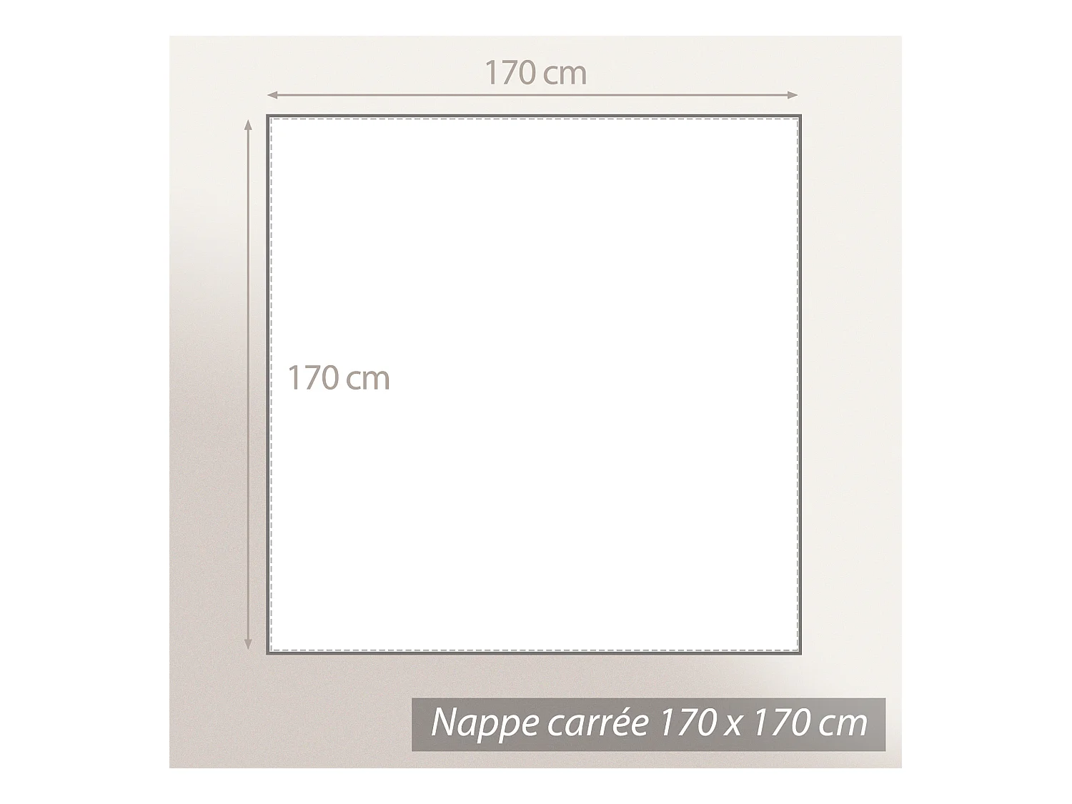 Nappe carrée 170x170 cm imprimée 100% polyester BOHO géométrique marron sienne