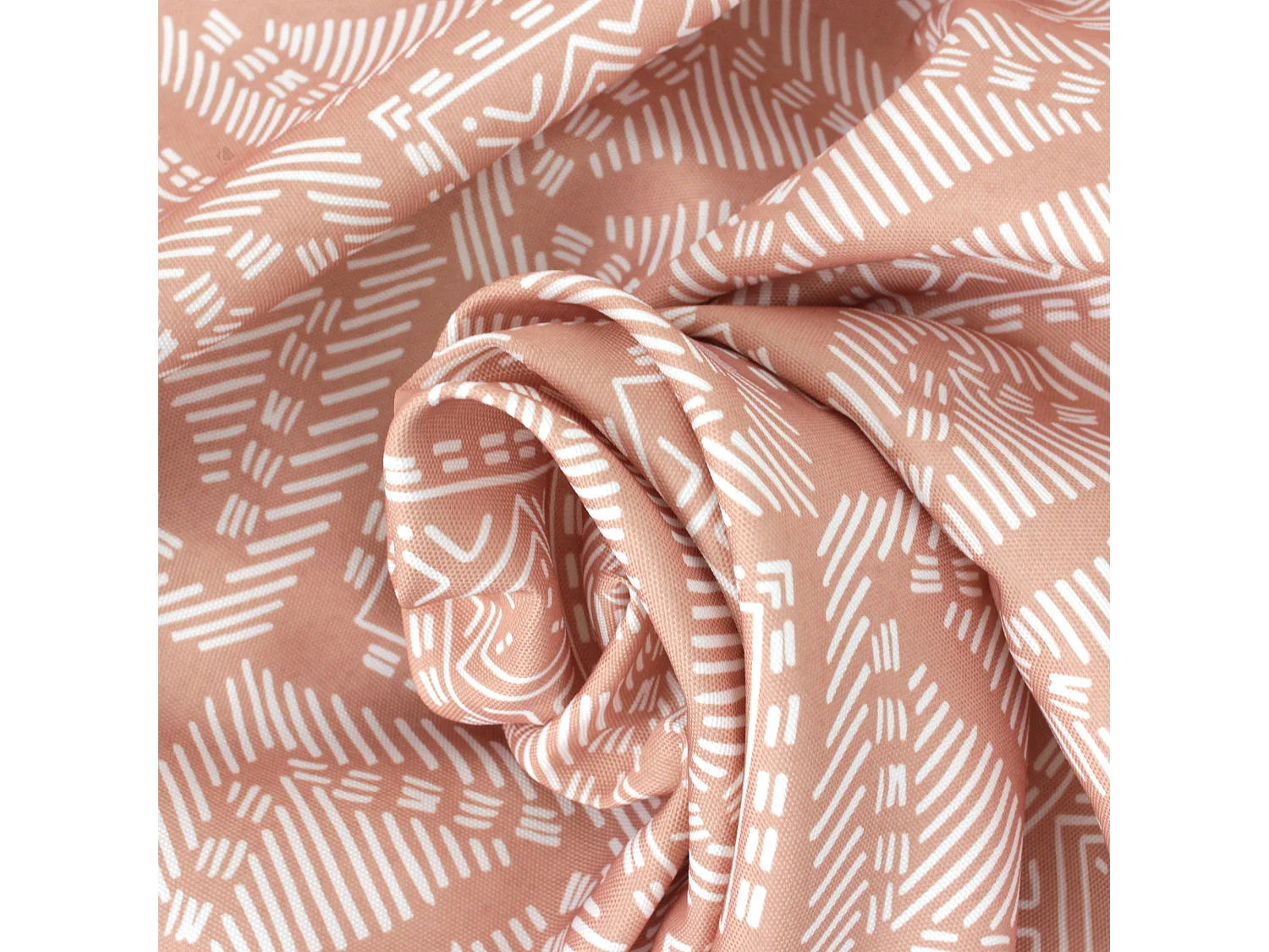 Nappe carrée 170x170 cm imprimée 100% polyester BOHO géométrique marron sienne