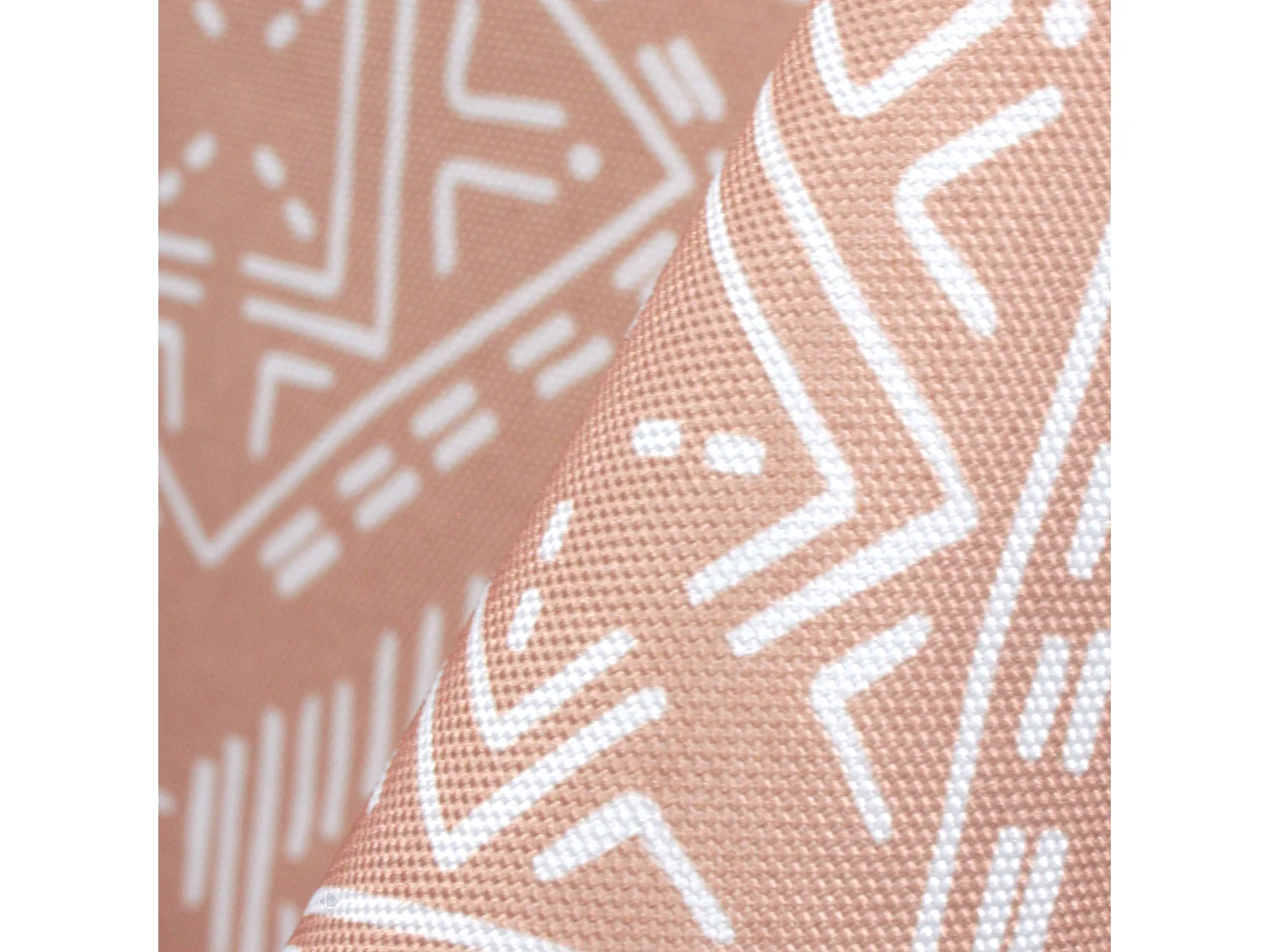 Nappe rectangle 150x200 cm imprimée 100% polyester BOHO géométrique marron sienne