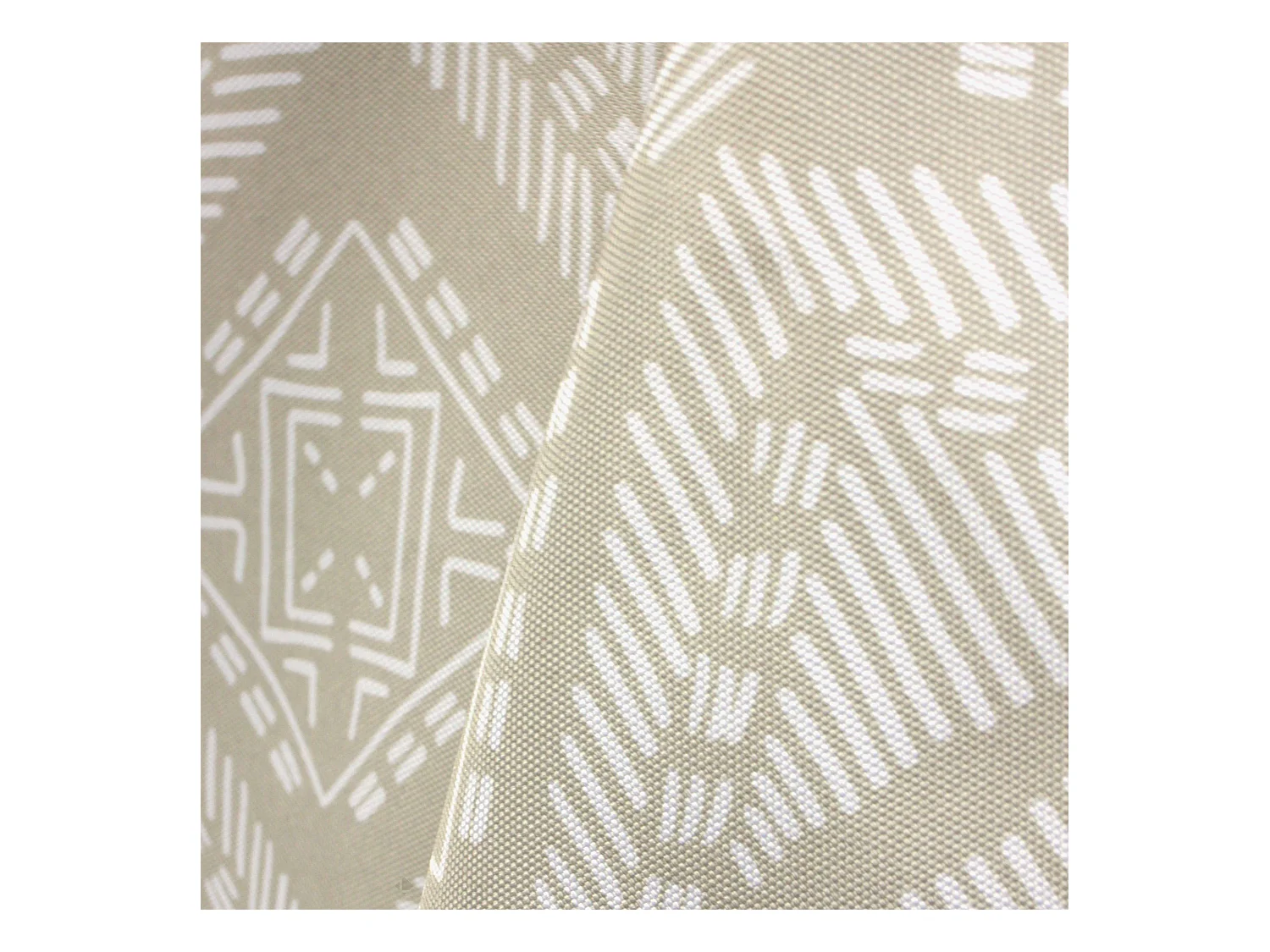 Nappe rectangle 150x300 cm imprimée 100% polyester BOHO géométrique beige ficelle