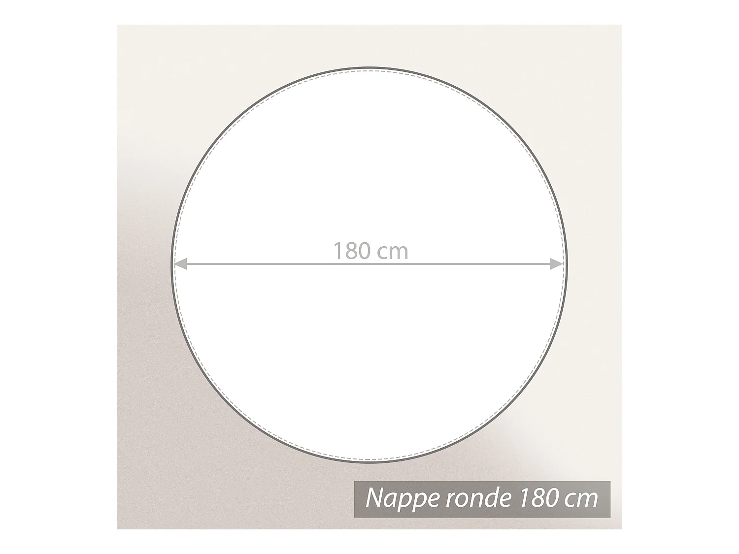 Nappe ronde 180 cm imprimée 100% polyester BOHO géométrique beige ficelle