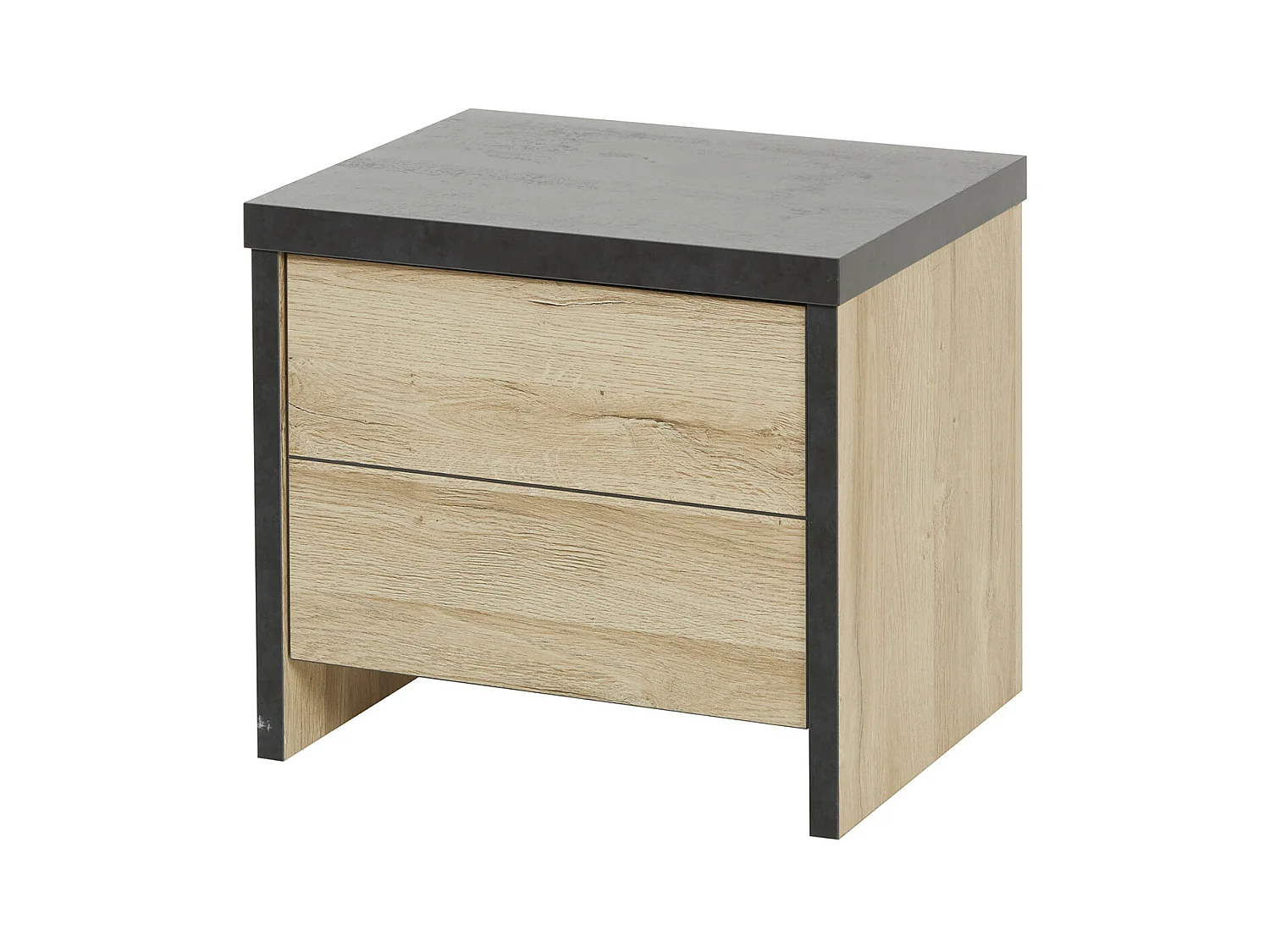 SIWA - Chevet 1 Porte Effet Bois et Beton Ciré