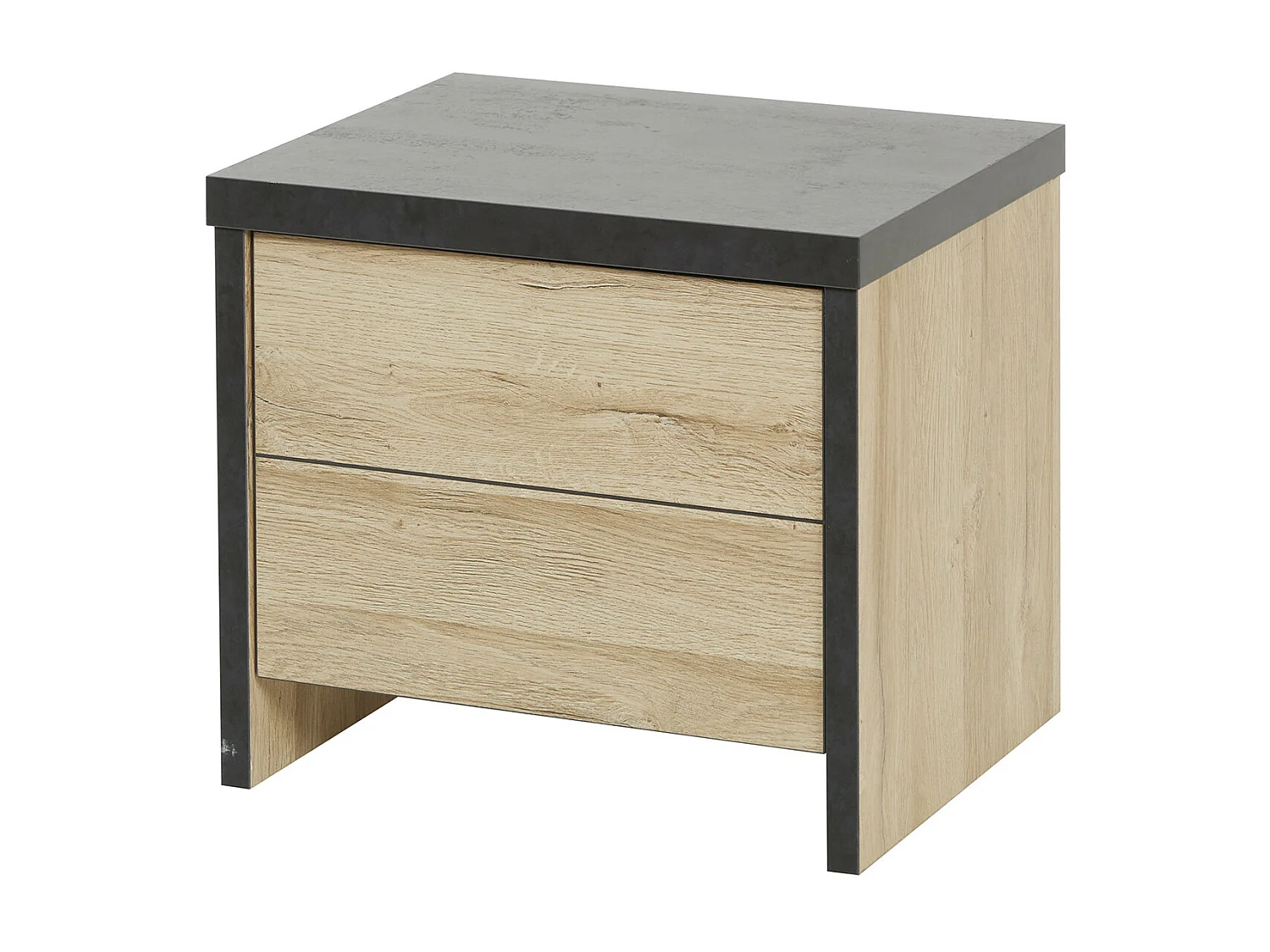 SIWA - Chevet 1 Porte Effet Bois et Beton Ciré