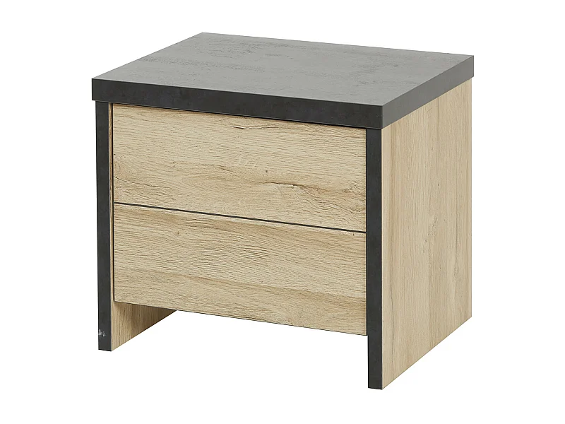 SIWA - Chevet 1 Porte Effet Bois et Beton Ciré