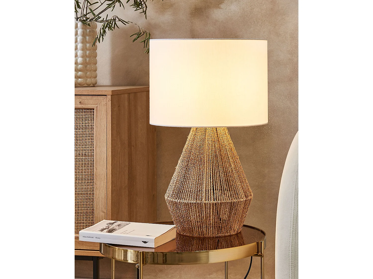 Lampe à poser MALEWA Corde en papier Naturel