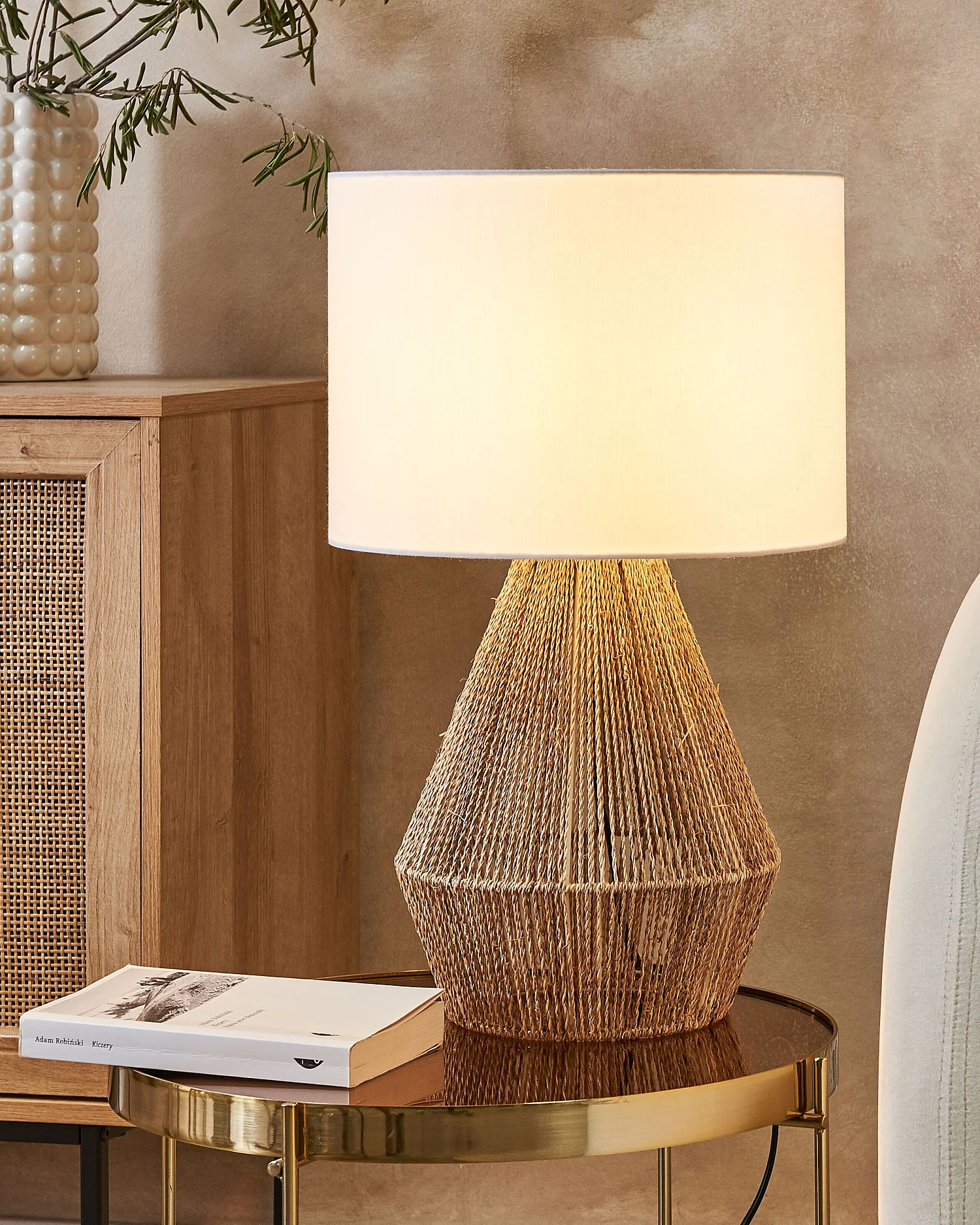 Lampe à poser MALEWA Corde en papier Naturel