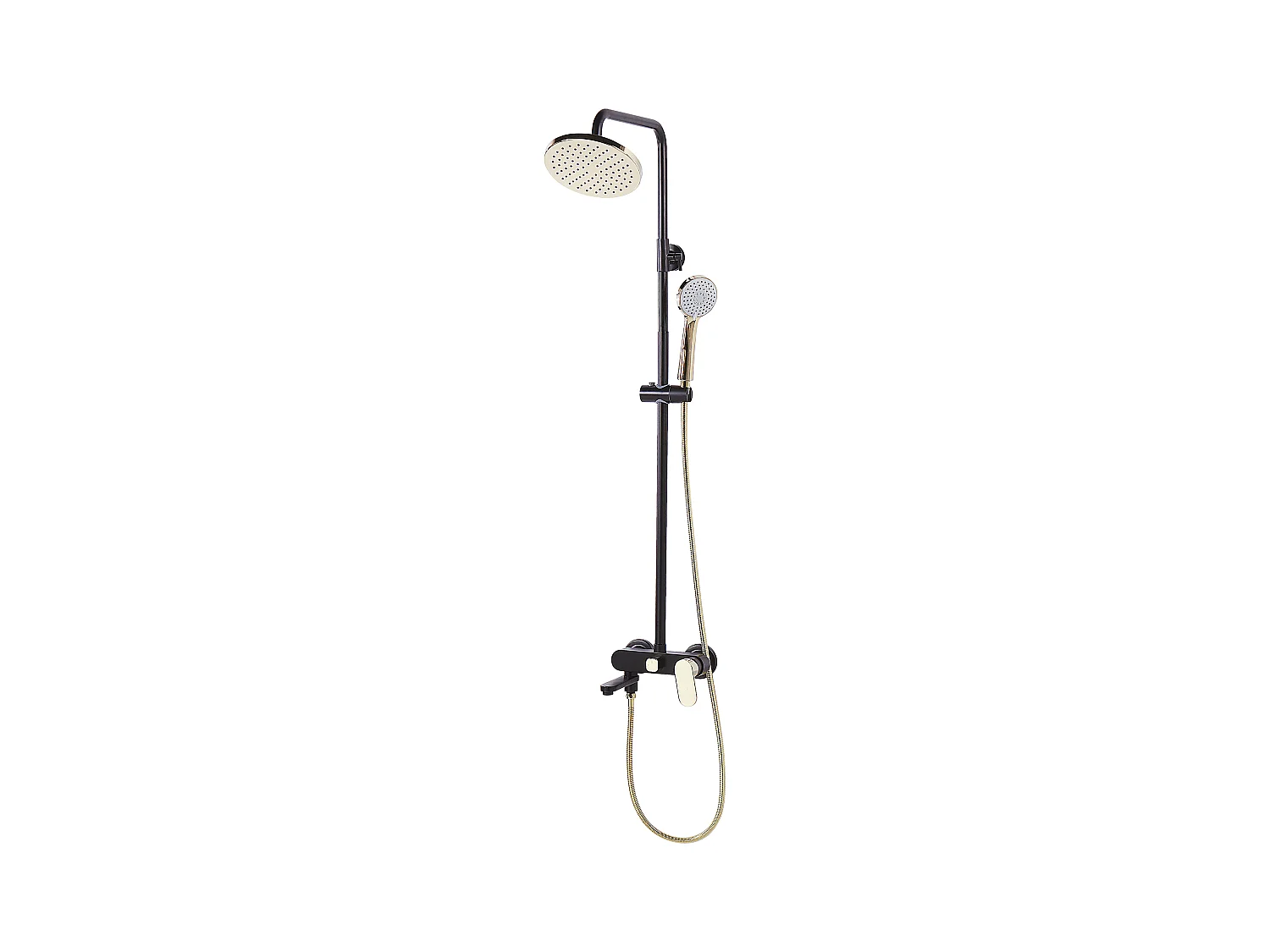 Ensemble de douche avec mitigeur et douche de pluie GURARA Noir/doré