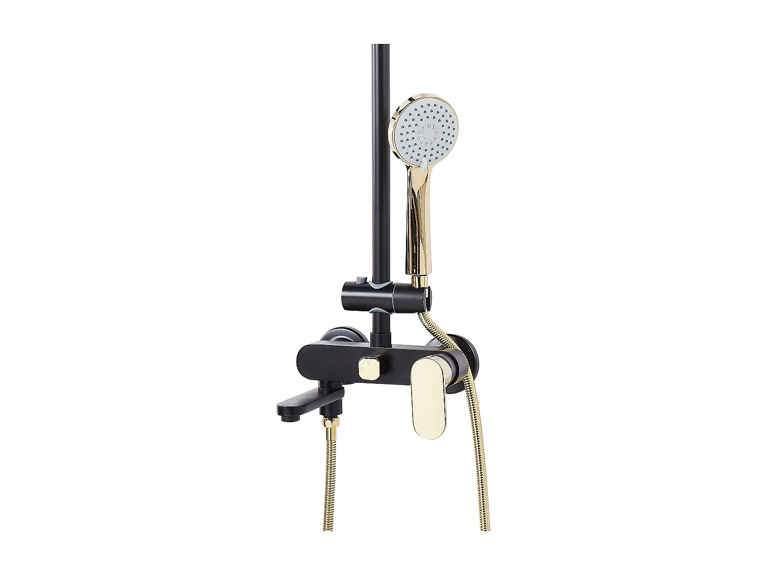 Duschset mit Mischbatterie und Regenbrause GURARA Schwarz / Gold