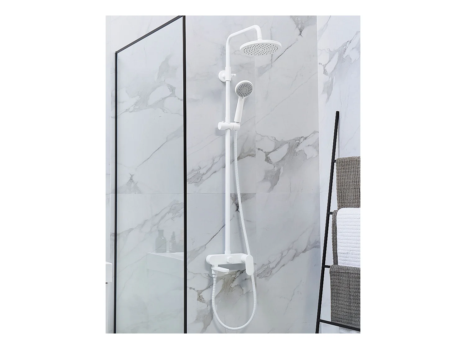 Douchemengkraan met regendouche GURARA Wit