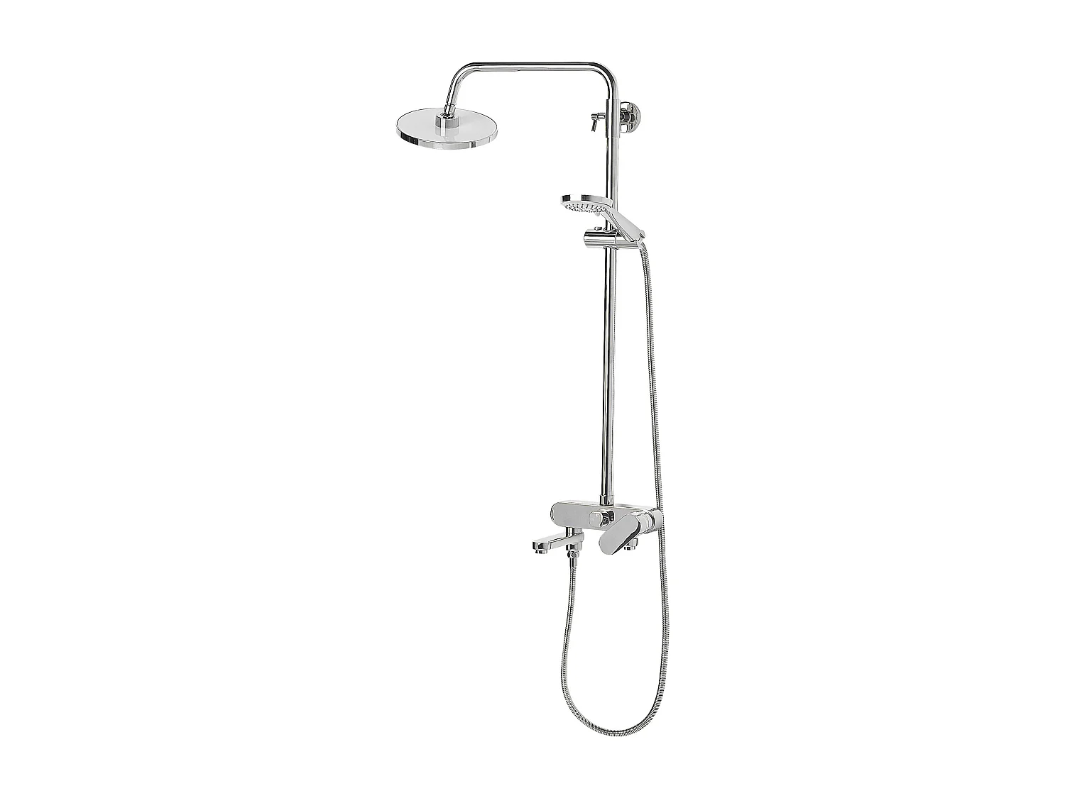 Ensemble de douche avec mitigeur et douche de pluie GURARA Argenté