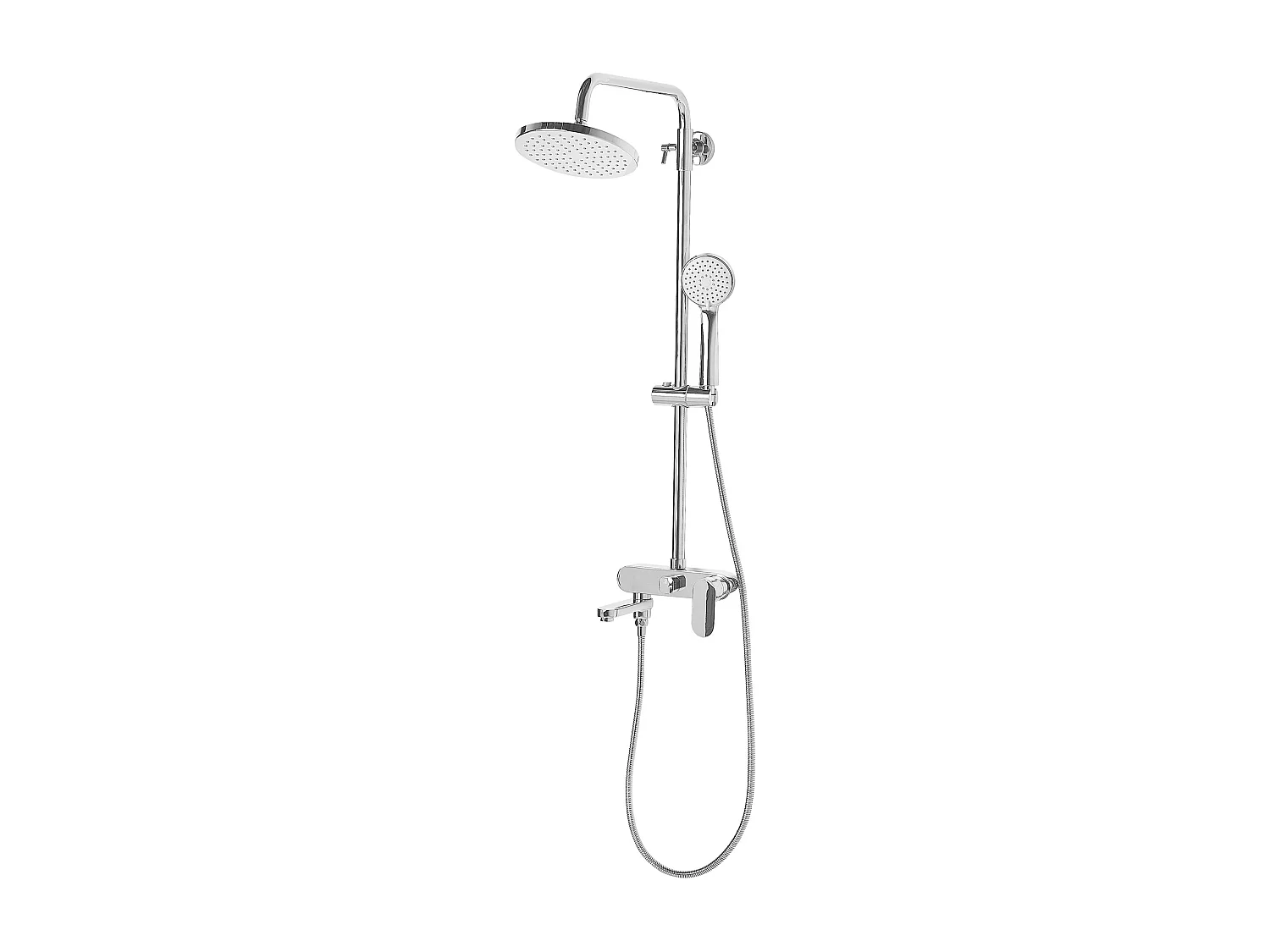 Ensemble de douche avec mitigeur et douche de pluie GURARA Argenté