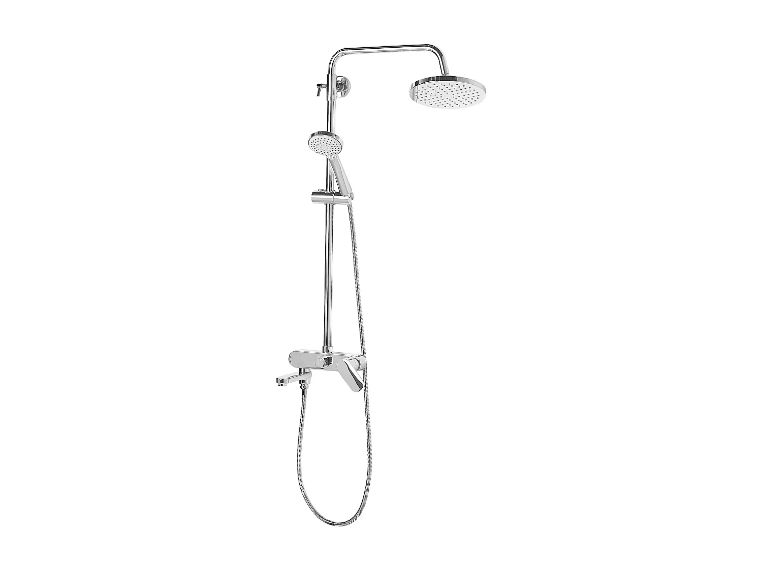 Ensemble de douche avec mitigeur et douche de pluie GURARA Argenté