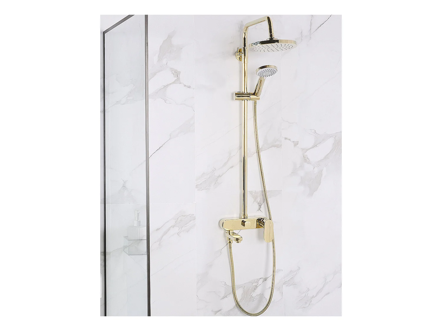 Duschset mit Mischbatterie und Regenbrause GURARA Gold