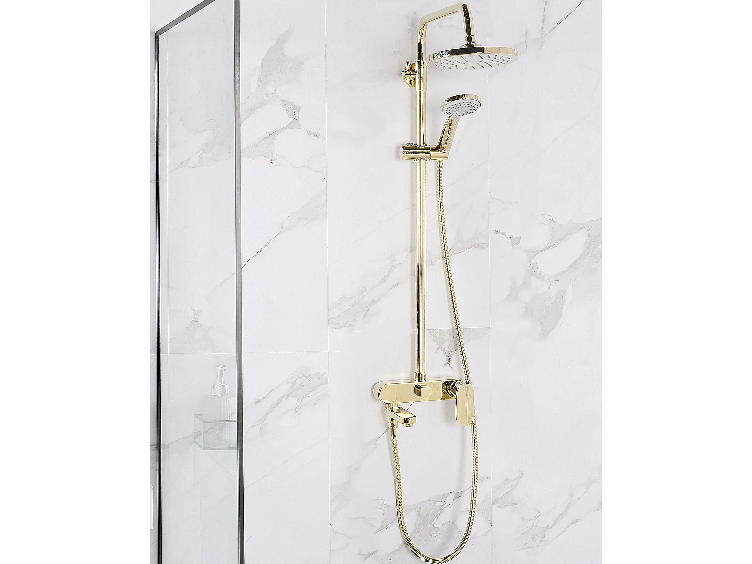 Duschset mit Mischbatterie und Regenbrause GURARA Gold