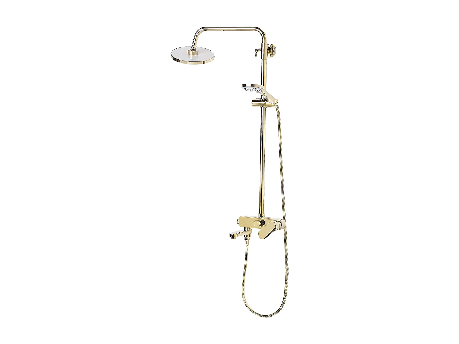 Ensemble de douche avec mitigeur et douche de pluie GURARA Doré