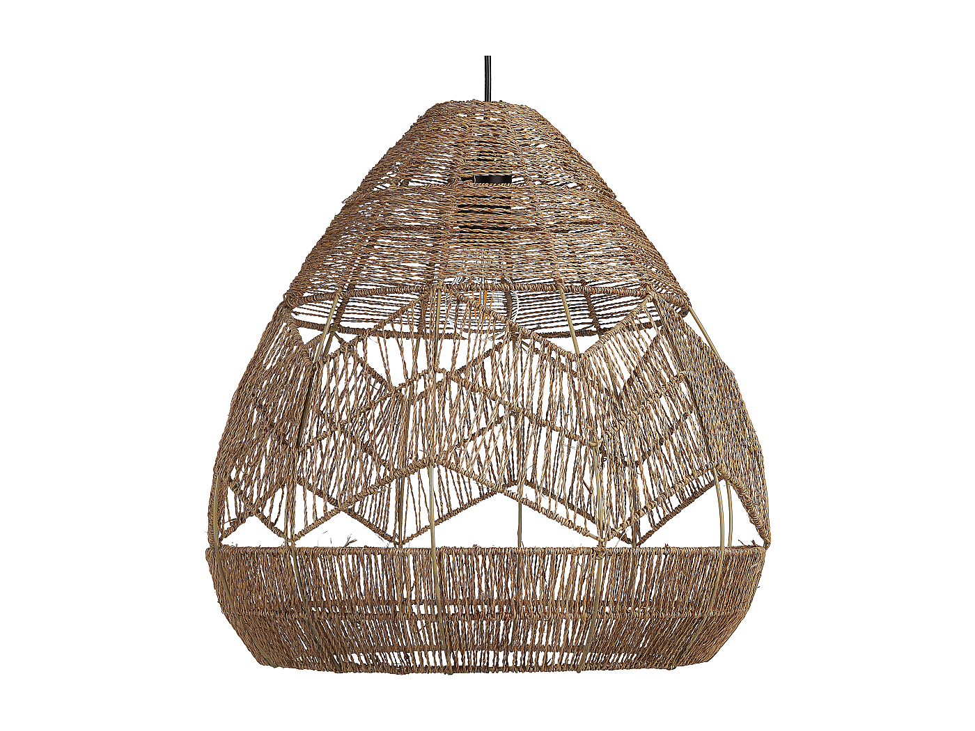 Lampe Suspendue Tissée À La Main Branche De Bambou Suspension E27