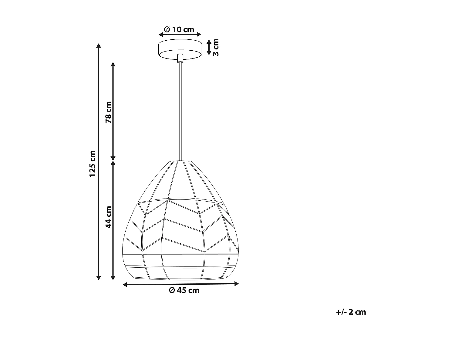 Lampe à suspendre tissée naturelle CASCADE
