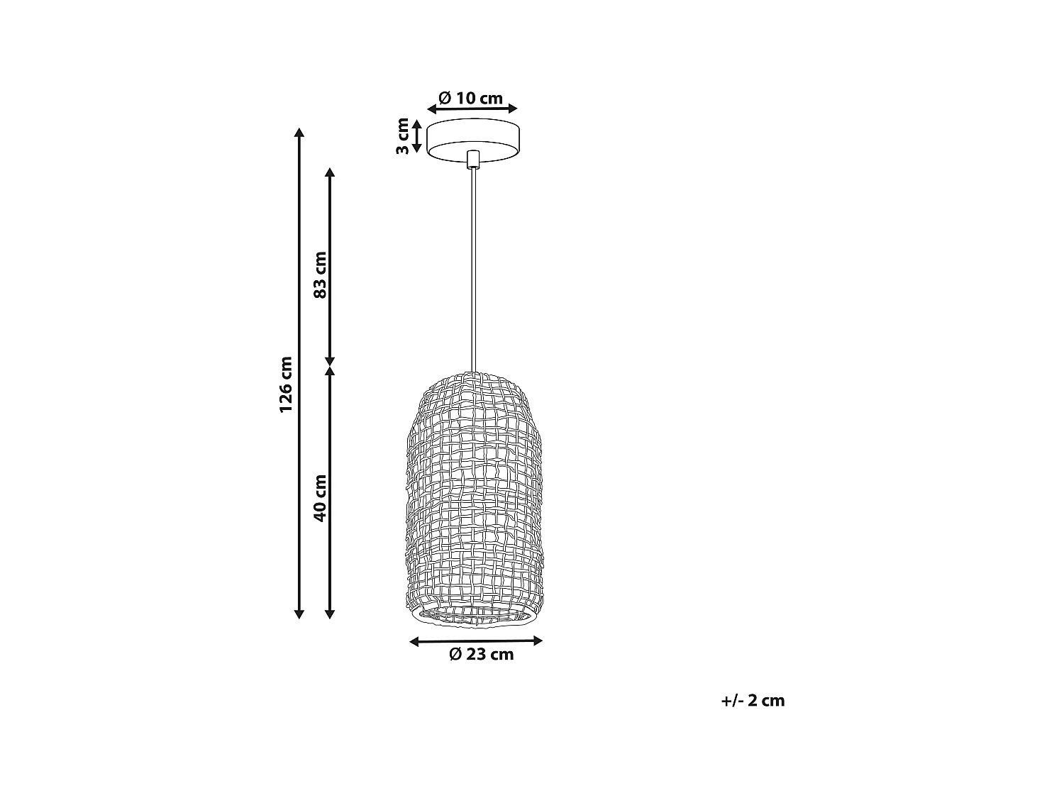 Lampe suspension LUCITE Corde en papier Naturel