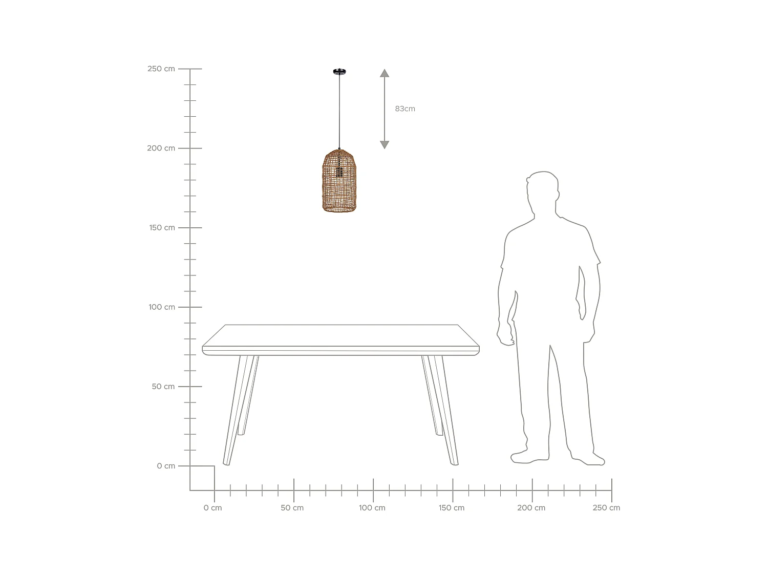 Lampe suspension LUCITE Corde en papier Naturel