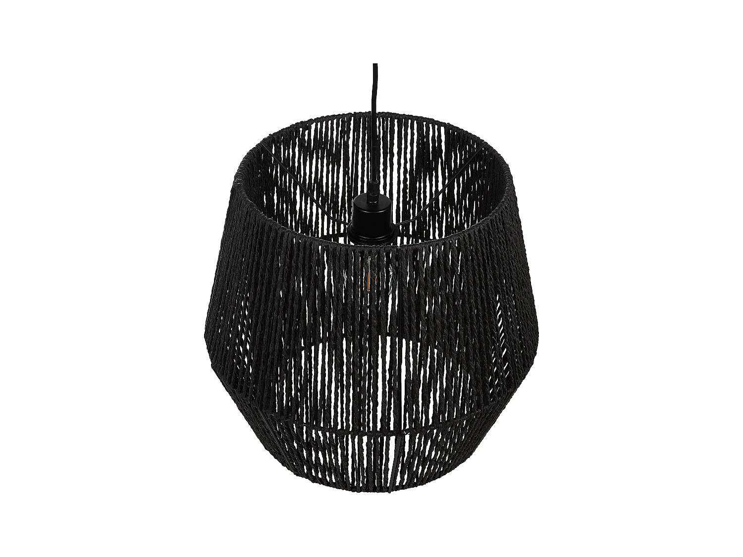 Lámpara colgante GWERU Cuerda de papel Negro