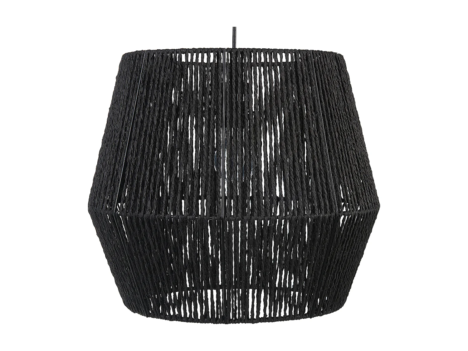 Hängelampe GWERU Papierschnur Schwarz