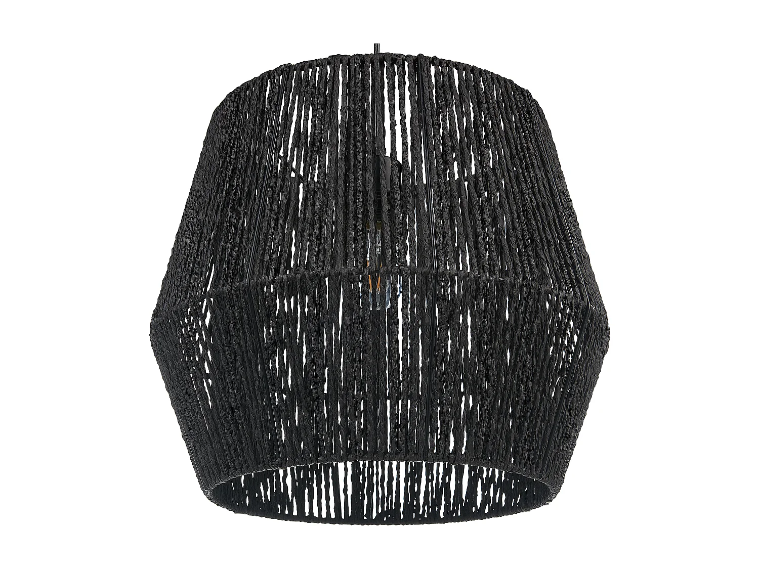 Hängelampe GWERU Papierschnur Schwarz