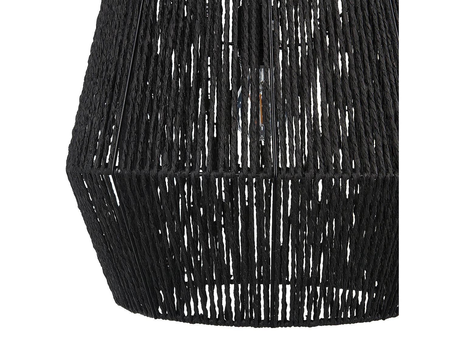 Hängelampe GWERU Papierschnur Schwarz