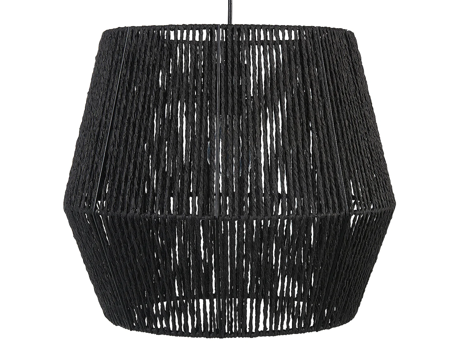 Lampe suspension GWERU Corde en papier Noir