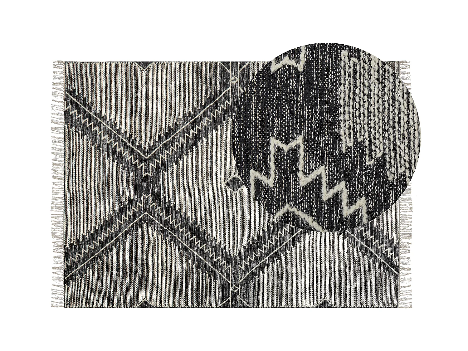 Tapis ARBAA Noir 140 x 200 cm Coton