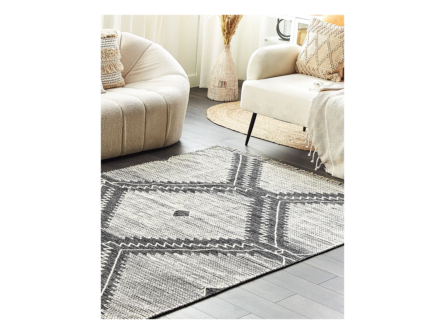 Tapis ARBAA Noir 140 x 200 cm Coton