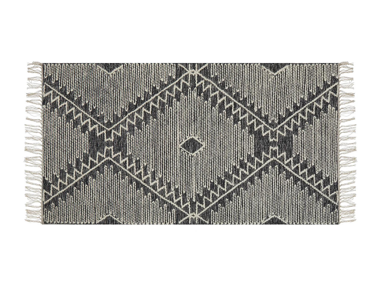 Tapete de algodão preto e branco 140 x 200 cm ARBAA