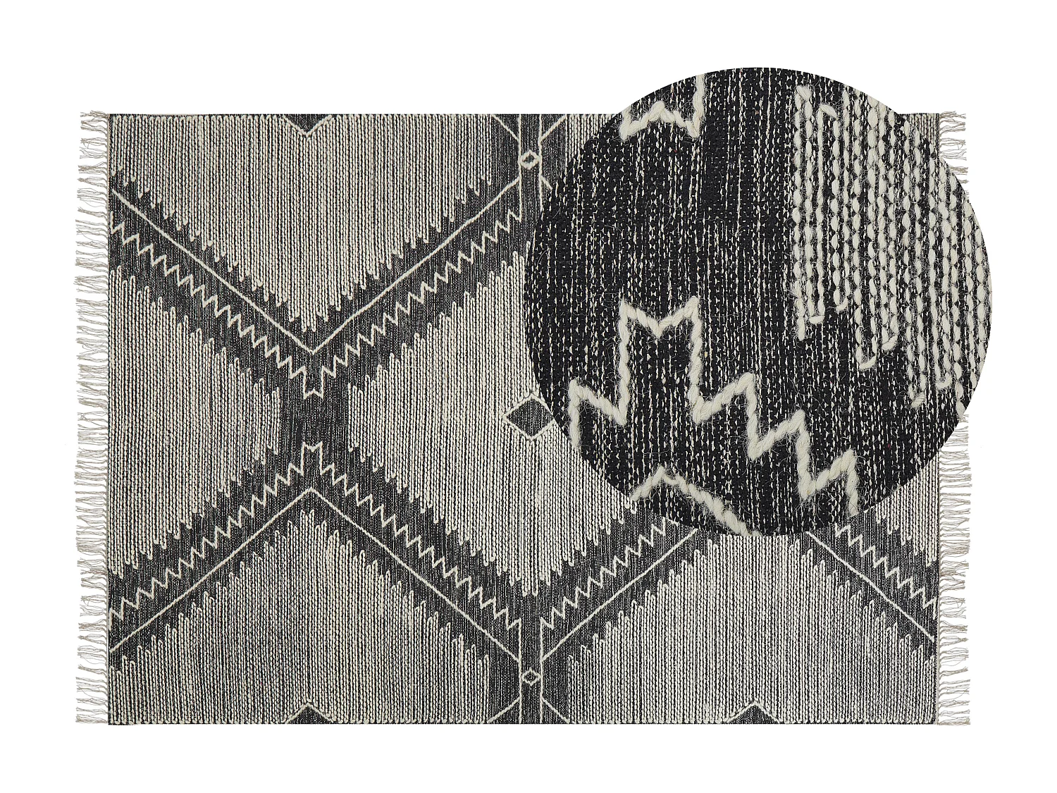 Tapis ARBAA Noir 140 x 200 cm Coton