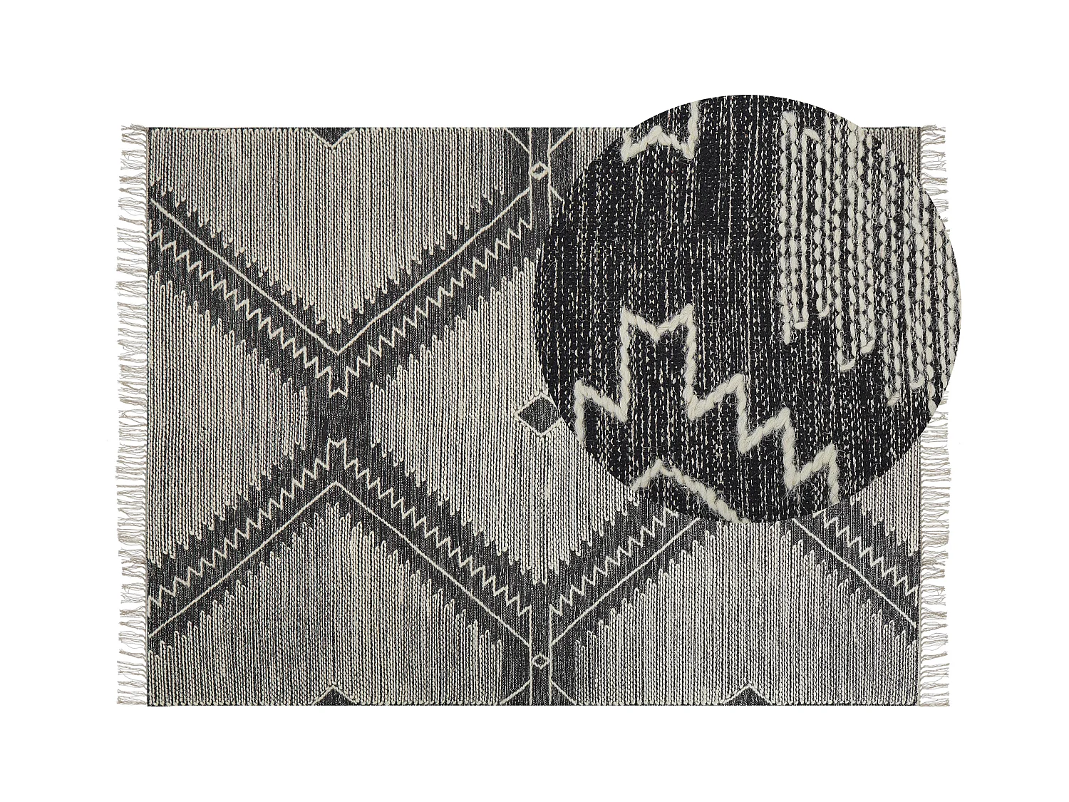 Tapis ARBAA Noir 160 x 230 cm Coton