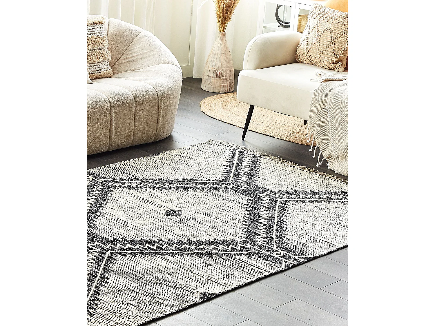 Tapis ARBAA Noir 160 x 230 cm Coton